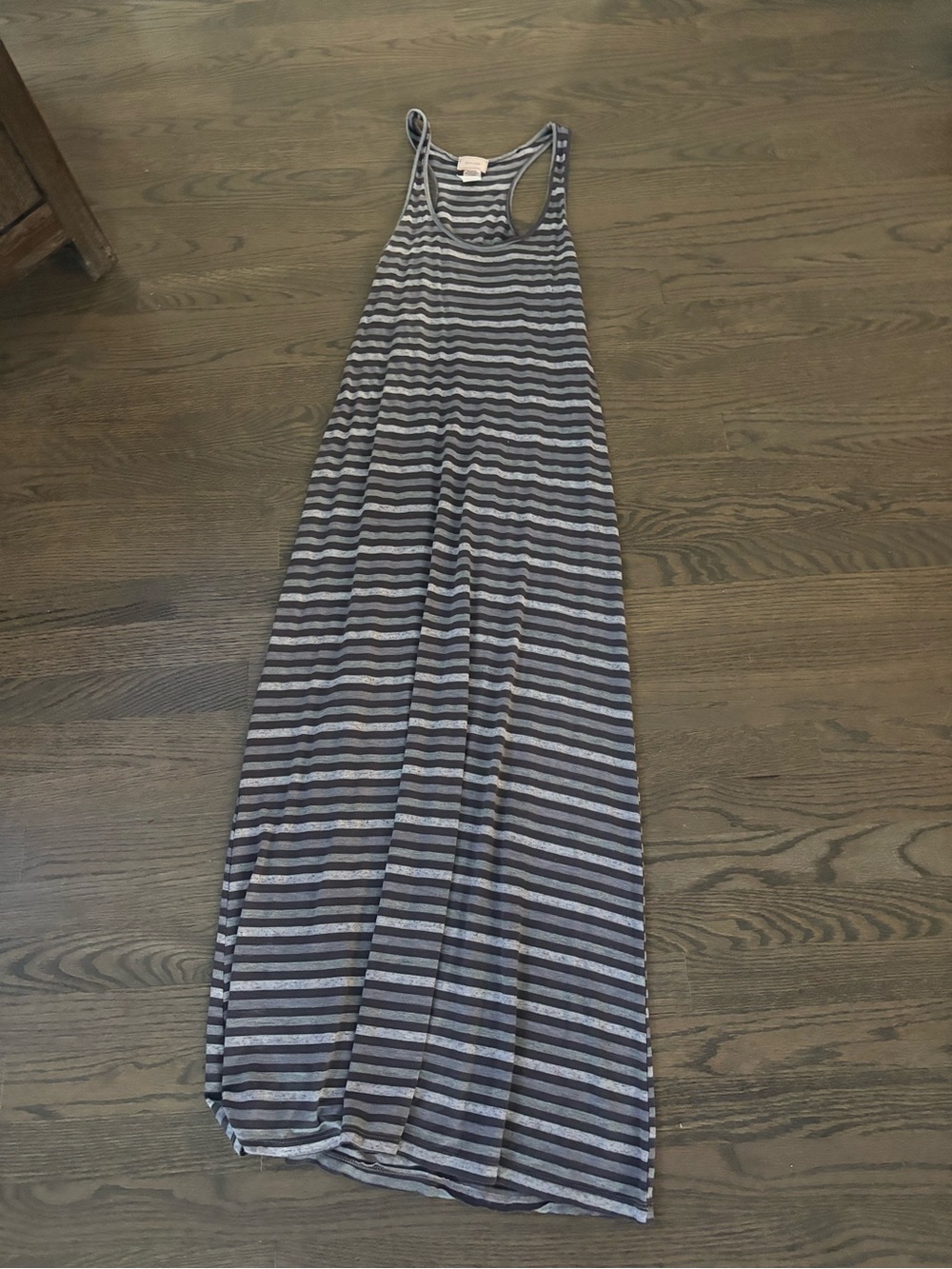 love...ady Gray and Charcoal Striped Racerback Tank Dress